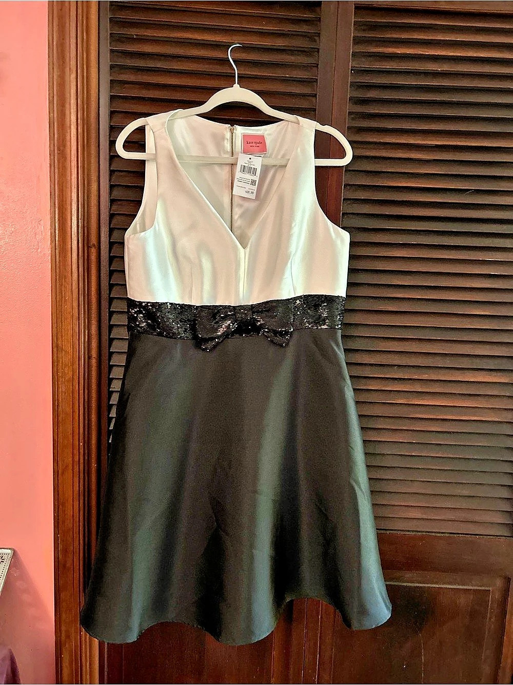 kate spade Two-Tone Bow Waist Mini Dress Size 12 NWT